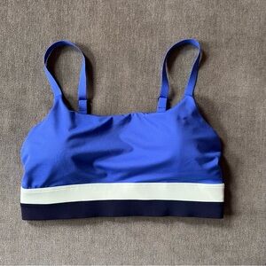 Athleta Coastline Bikini Top Scoop Neck Blue S